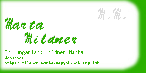 marta mildner business card